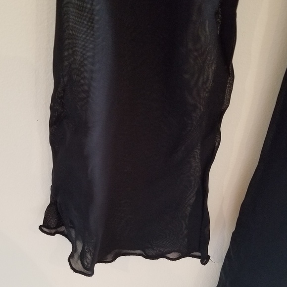 SALAAM black v-neck dress sheer sleeves - Picture 6 of 7